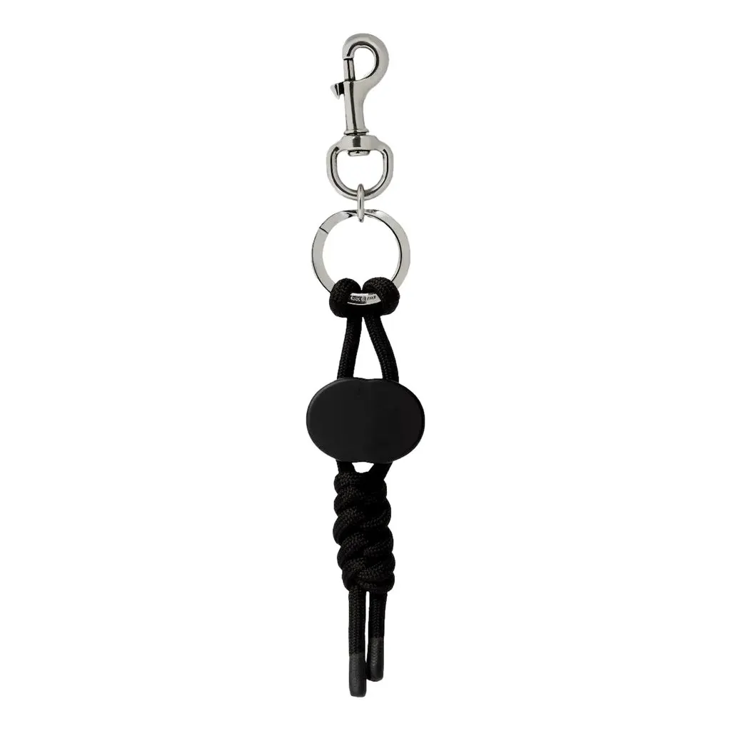 Gucci Interlocking G Rope Twist Keychain Charm in Black Black Leather Never worn - Inside View