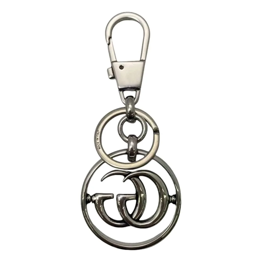 Gucci Interlocking G Metal Key Ring Charm Silver Tone Silver Never worn - Back View