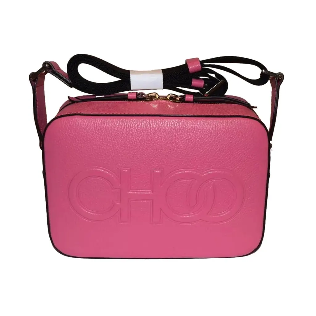 Jimmy Choo Peony Pink Leather Camera Crossbody Bag Pink Leather Never worn - Back View