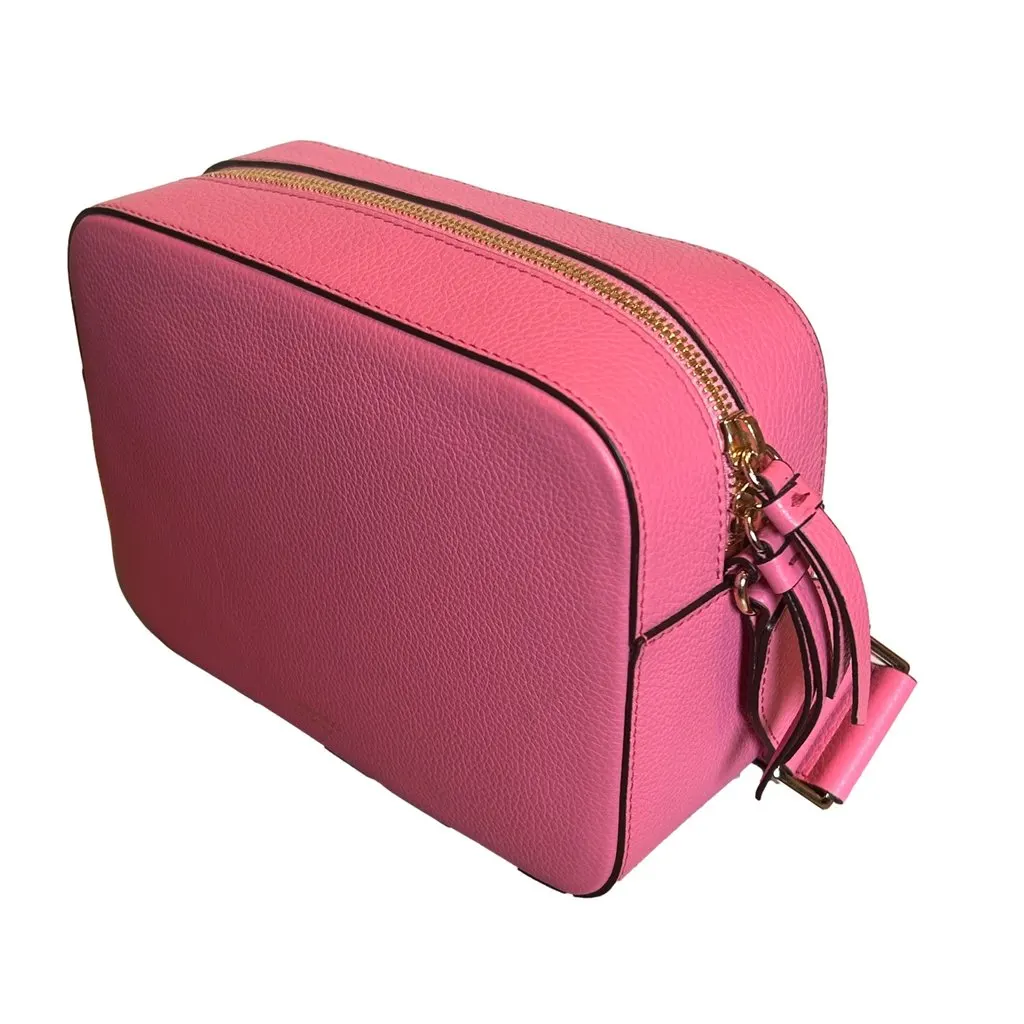 Jimmy Choo Peony Pink Leather Camera Crossbody Bag Pink Leather Never worn - Box View