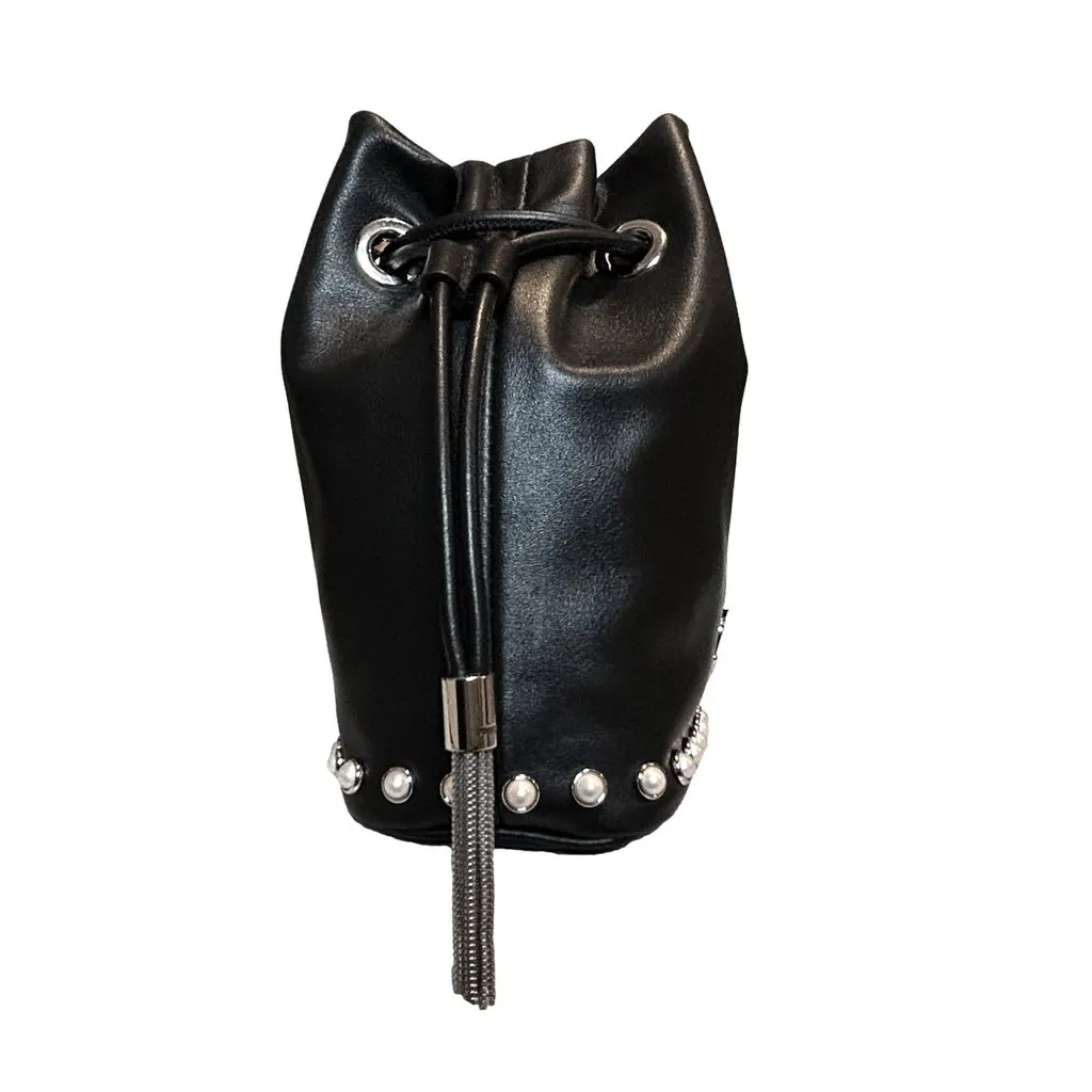 Jimmy Choo Jimmy Choo Marcheline Pearl Small Bucket Crossbody Bag Black Black Leather Never worn - Inside View