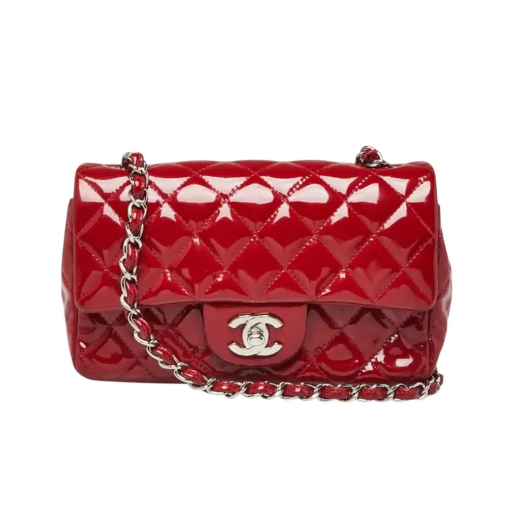 Chanel Classic Burgundy Leather Good - Front View