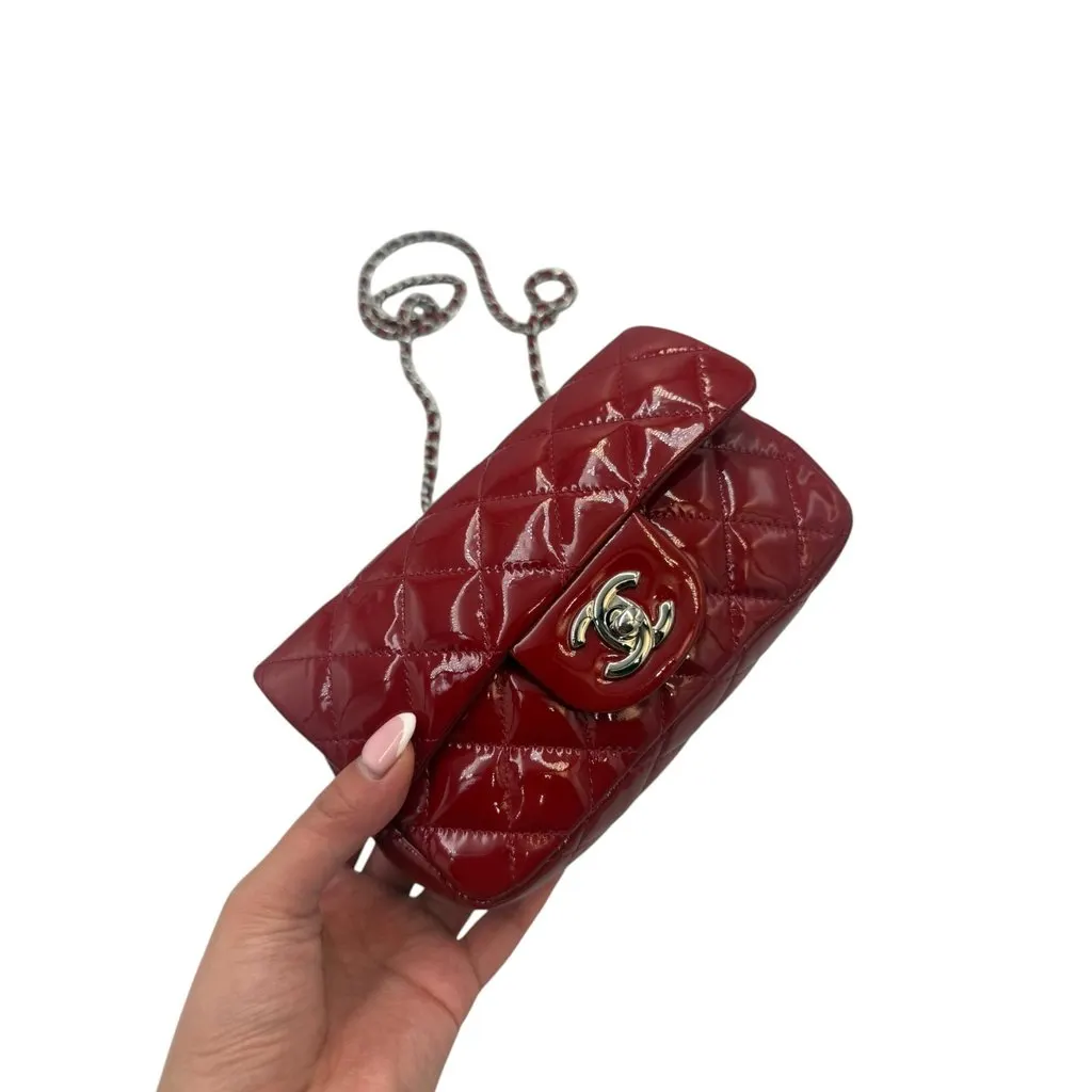 Chanel Classic Burgundy Leather Good - Model View