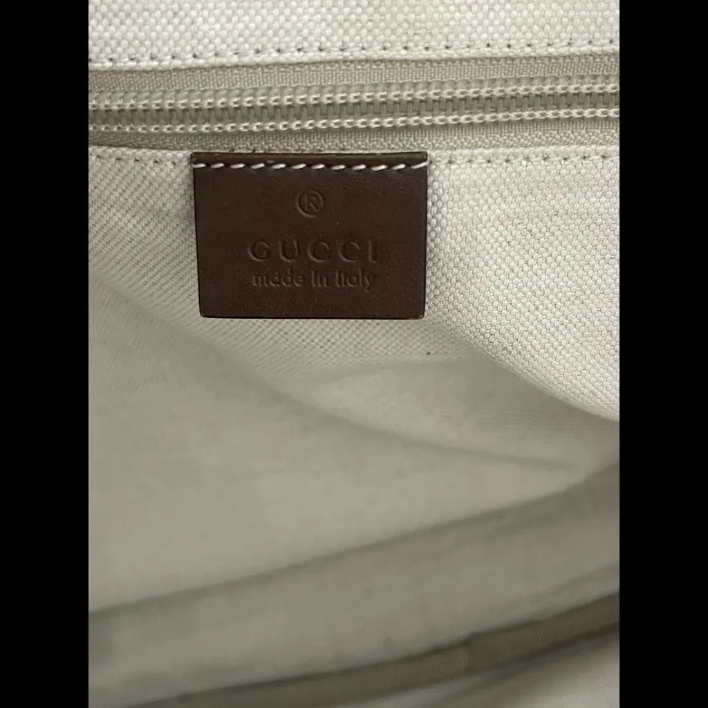 Gucci Diamanté Supreme Laptop Bag Brown Leather Good - Box View