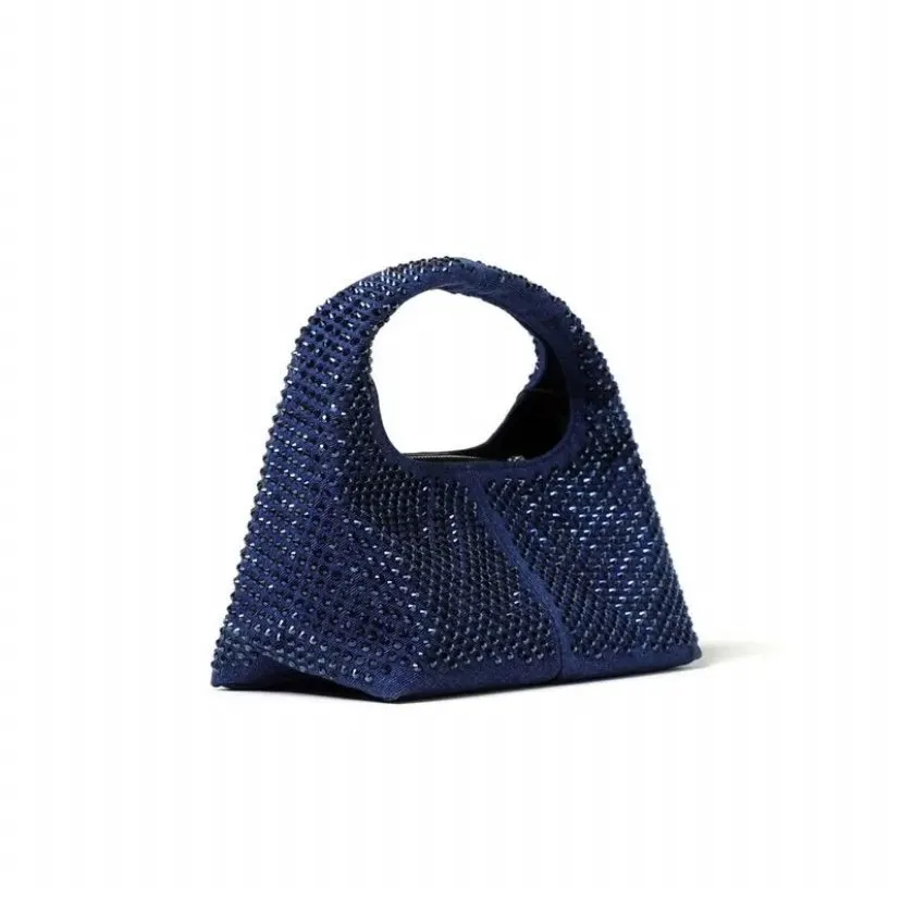 Marc Jacobs Marc Jacobs Dark-Tone Crystal Embellished Handbag Navy Cotton Never worn, with tag - Back View
