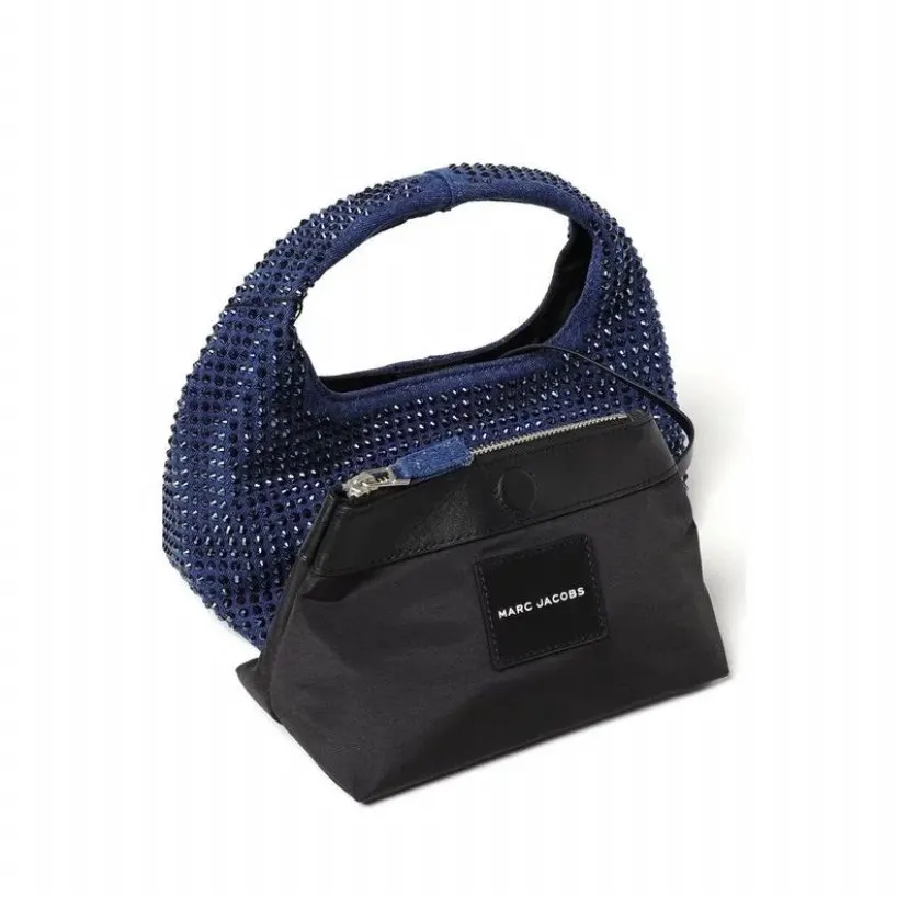 Marc Jacobs Marc Jacobs Dark-Tone Crystal Embellished Handbag Navy Cotton Never worn, with tag - Box View