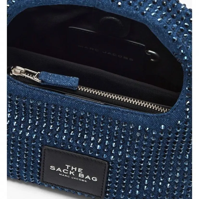 Marc Jacobs Marc Jacobs Dark-Tone Crystal Embellished Handbag Navy Cotton Never worn, with tag - Model View