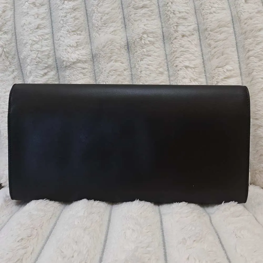 Saint Laurent Kate Clutch Black Leather Gold Good - Back View