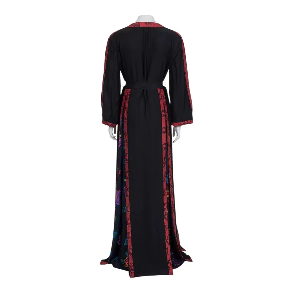 Burberry BURBERRY Printed Kimono Dress, Size IT42 | M Black Silk Very good - Back View