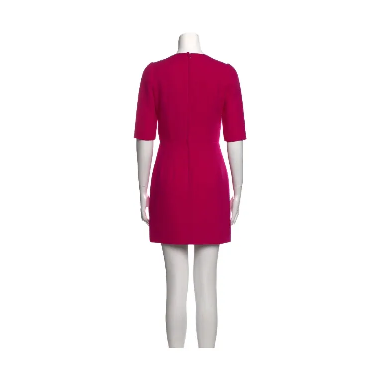 Dolce & Gabbana Mini Dress Pink Wool Very good - Back View