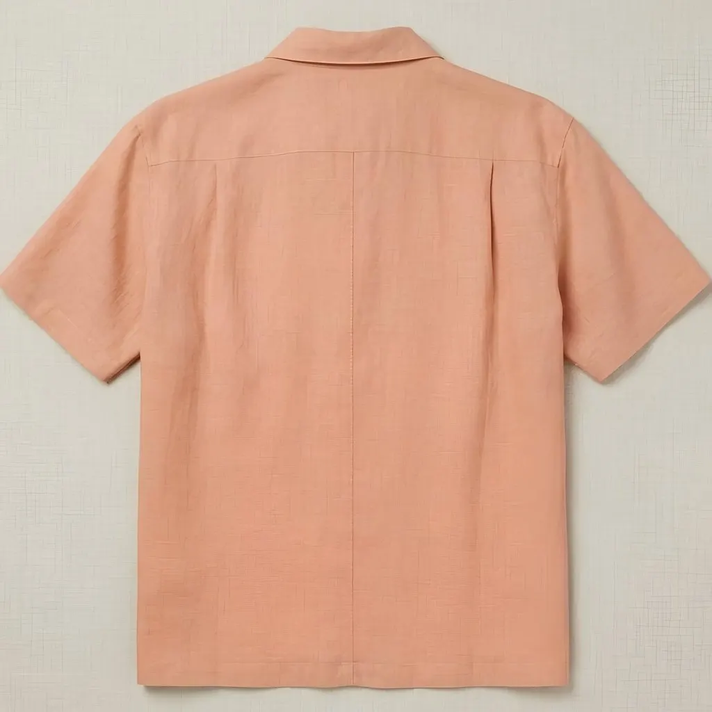Loro Piana loro Piana Andr shirt-Sleeve Linen Orange Linen Very good - Back View