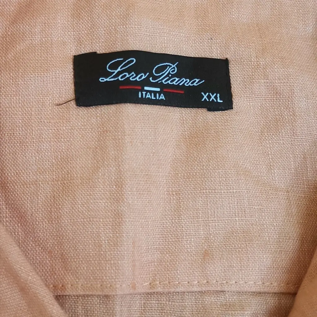 Loro Piana loro Piana Andr shirt-Sleeve Linen Orange Linen Very good - Inside View