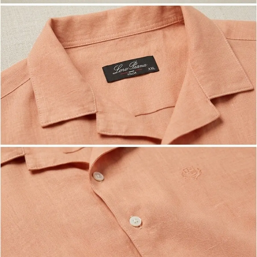 Loro Piana loro Piana Andr shirt-Sleeve Linen Orange Linen Very good - Box View