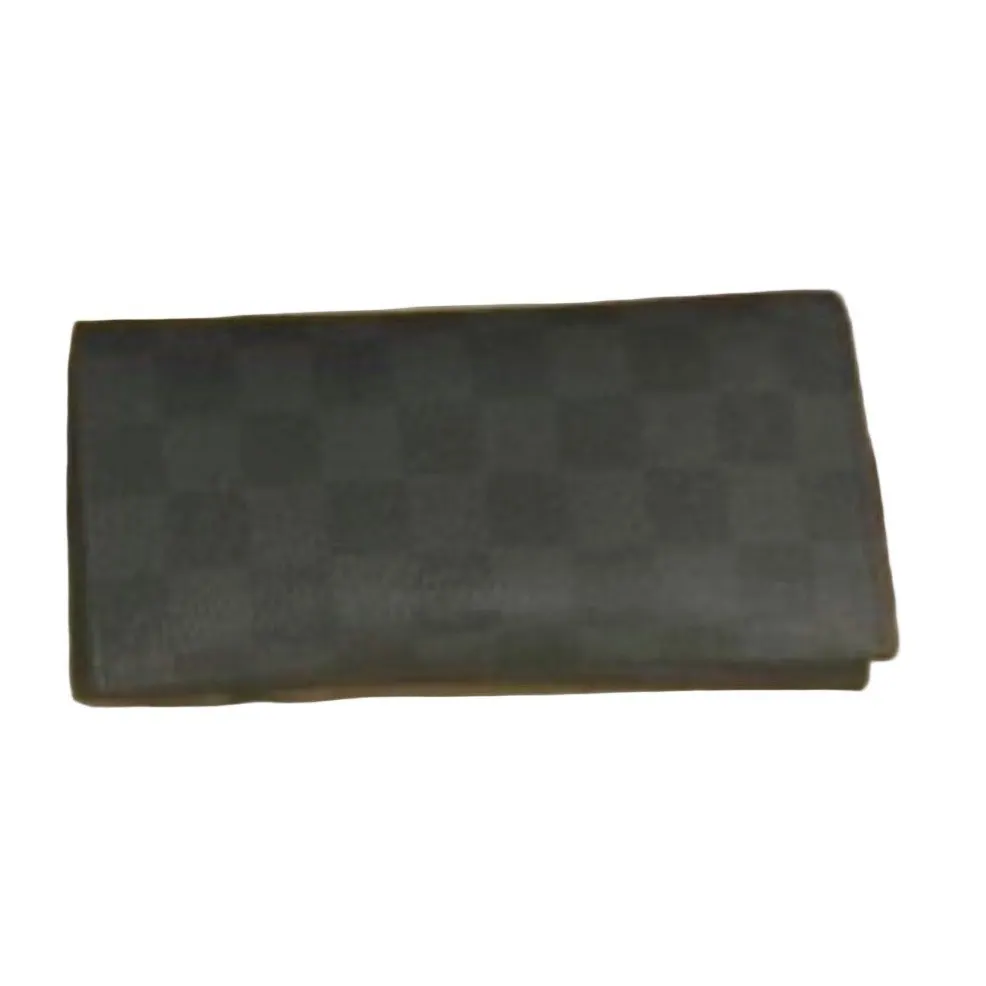 Louis Vuitton Brazza Wallet in Damier Graphite canvas Black Leather Very good - Front View