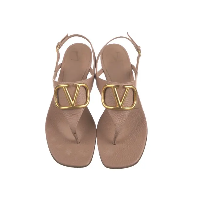 Valentino VLogo Nude Sandals Beige Leather Very good - Inside View