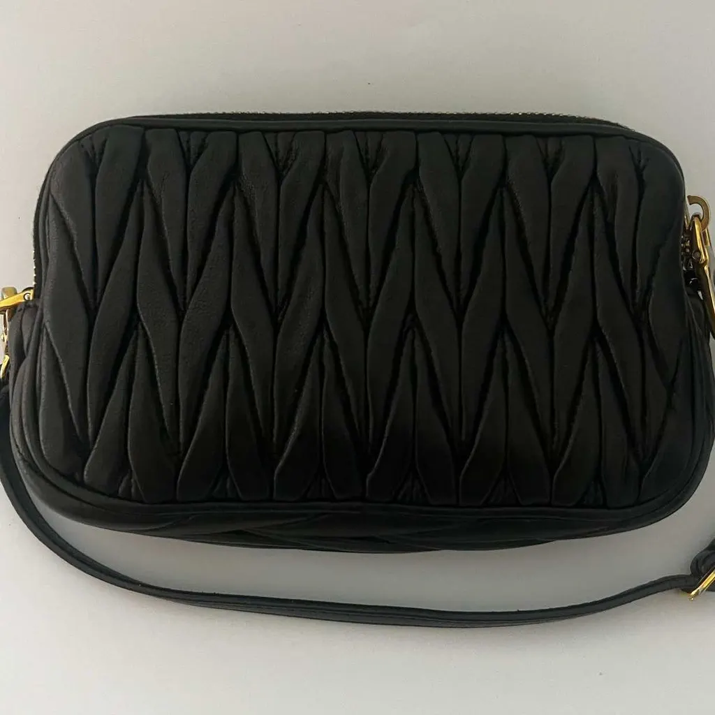 Miu Miu Matelasse Black Leather Metal Very good - Back View