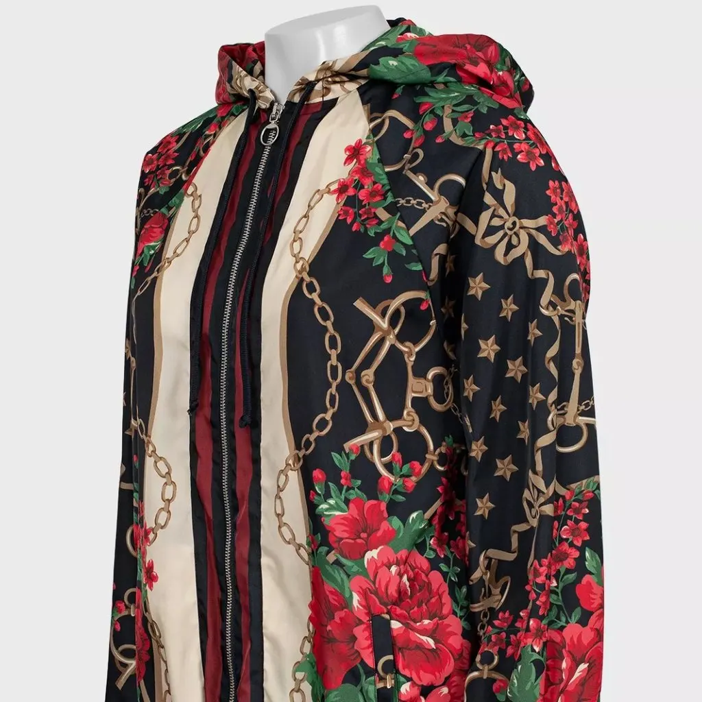 Gucci Floral print zip-up jacket  Size S MultiColor Polyester Very good - Back View