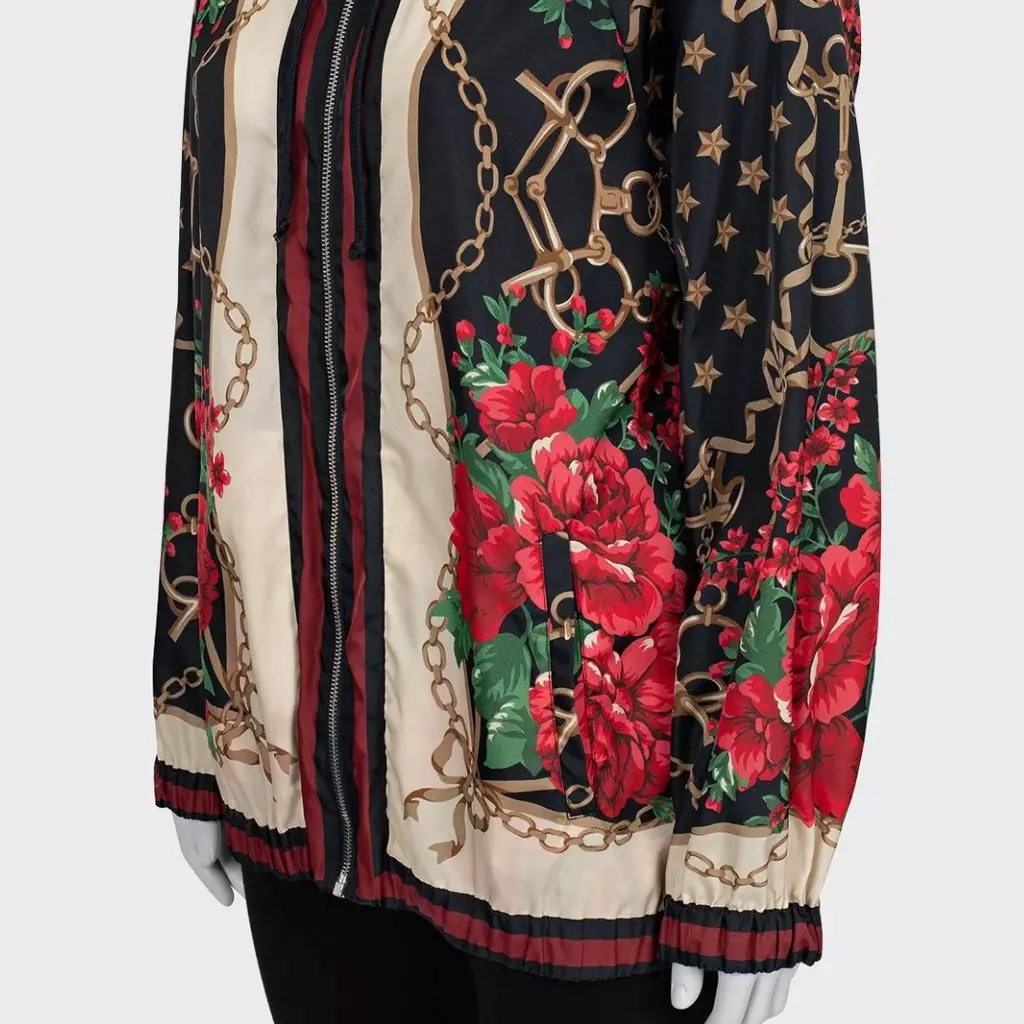 Gucci Floral print zip-up jacket  Size S MultiColor Polyester Very good - Model View