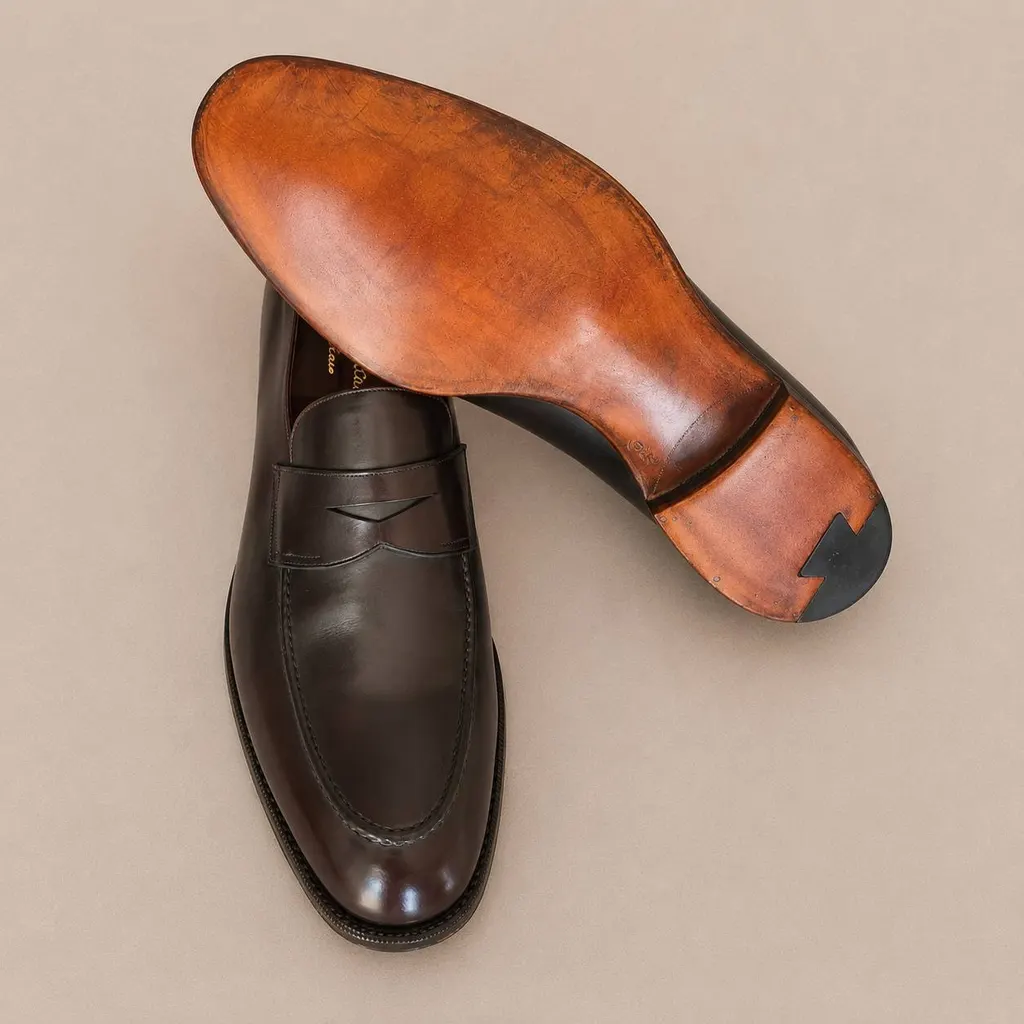 Unsigned Silvano Lattanzi Penny Loafer Brown Leather Never worn - Box View