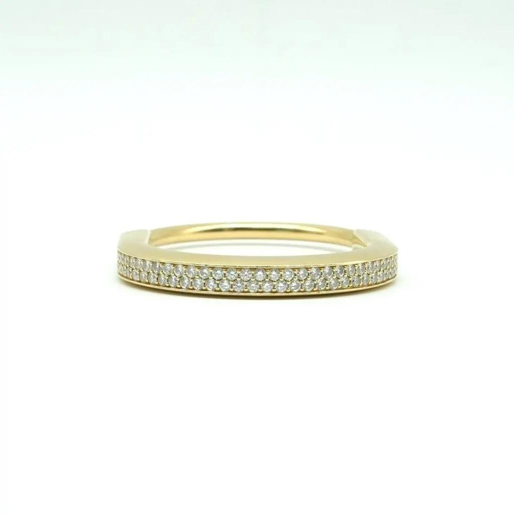Tiffany & Co Lock Bangle, 18K Yellow Gold, Full Pave Diamonds Small 41.40g Gold Gold Fair - Model View