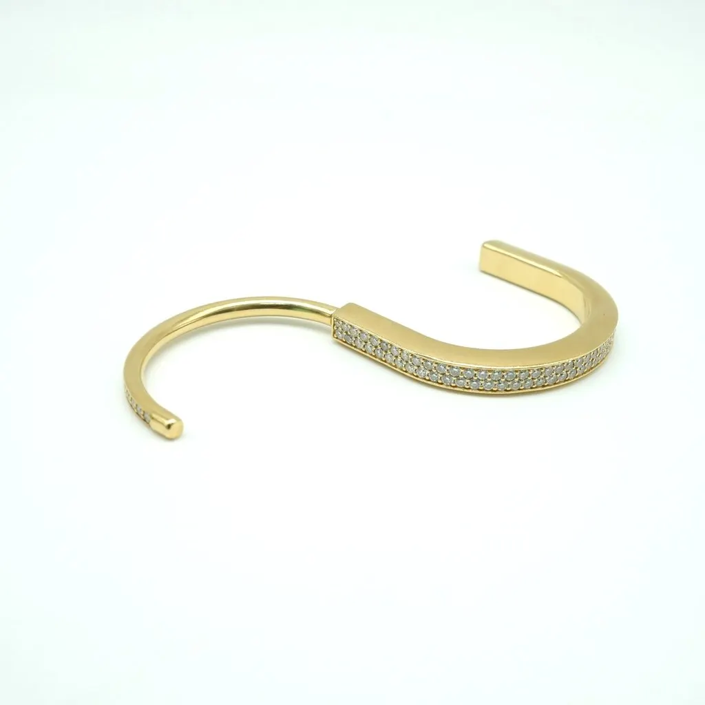 Tiffany & Co Lock Bangle, 18K Yellow Gold, Full Pave Diamonds Small 41.40g Gold Gold Fair - Box View