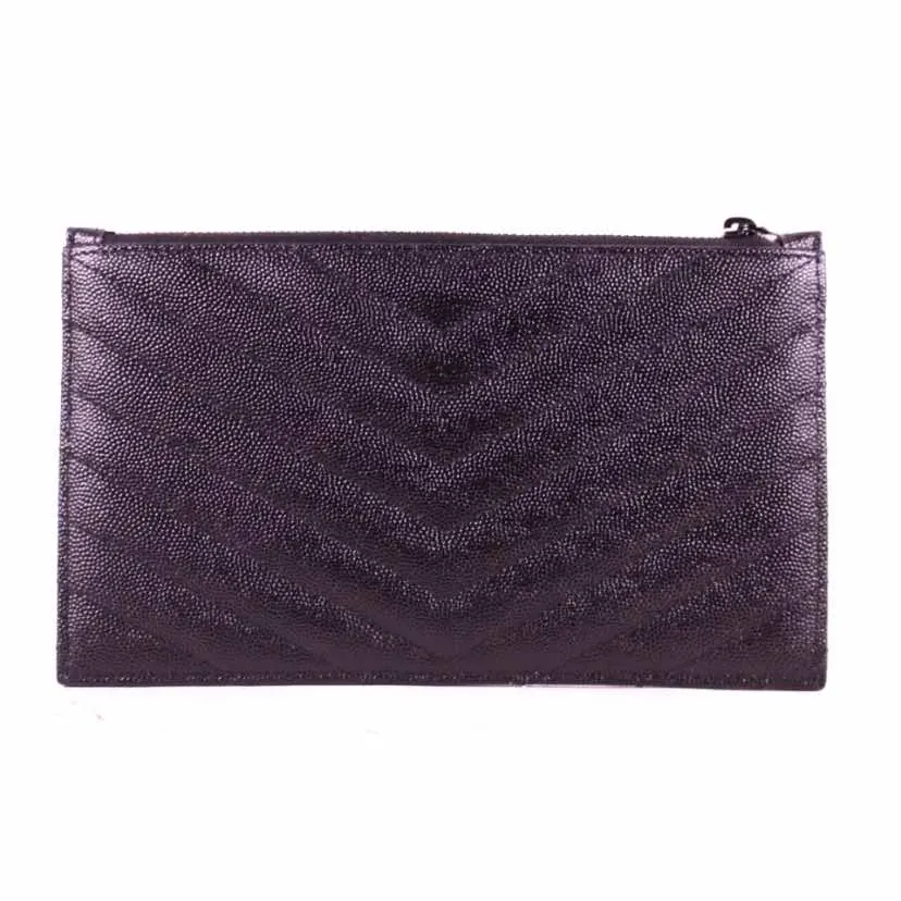 Saint Laurent Cassandre Matelassé Pouch Black Leather Very good - Back View