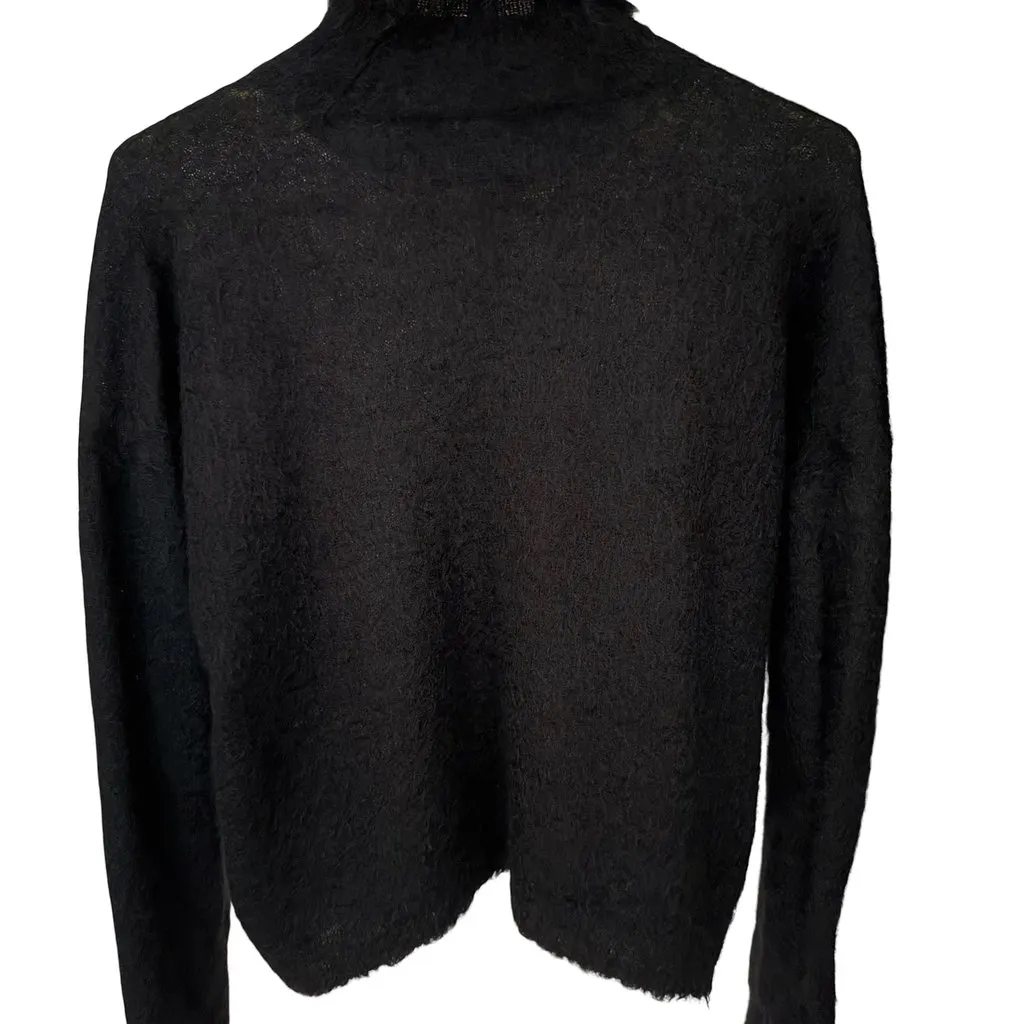 Saint Laurent Saint Laurent Mohair-blend Black Turtleneck Sweater Black Wool Very good - Back View