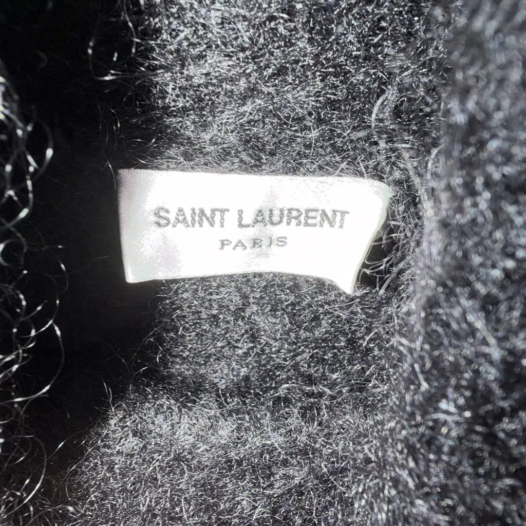 Saint Laurent Saint Laurent Mohair-blend Black Turtleneck Sweater Black Wool Very good - Inside View