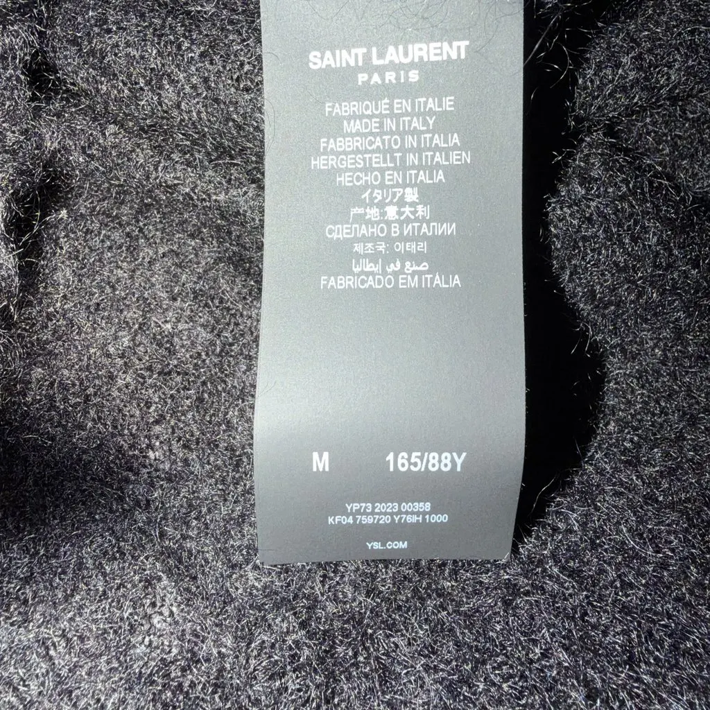 Saint Laurent Saint Laurent Mohair-blend Black Turtleneck Sweater Black Wool Very good - Model View