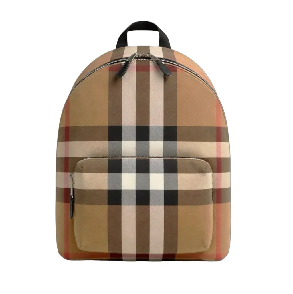 Burberry Backpack Burberry Jeff Check MultiColor Canvas Never worn, with tag - Front View