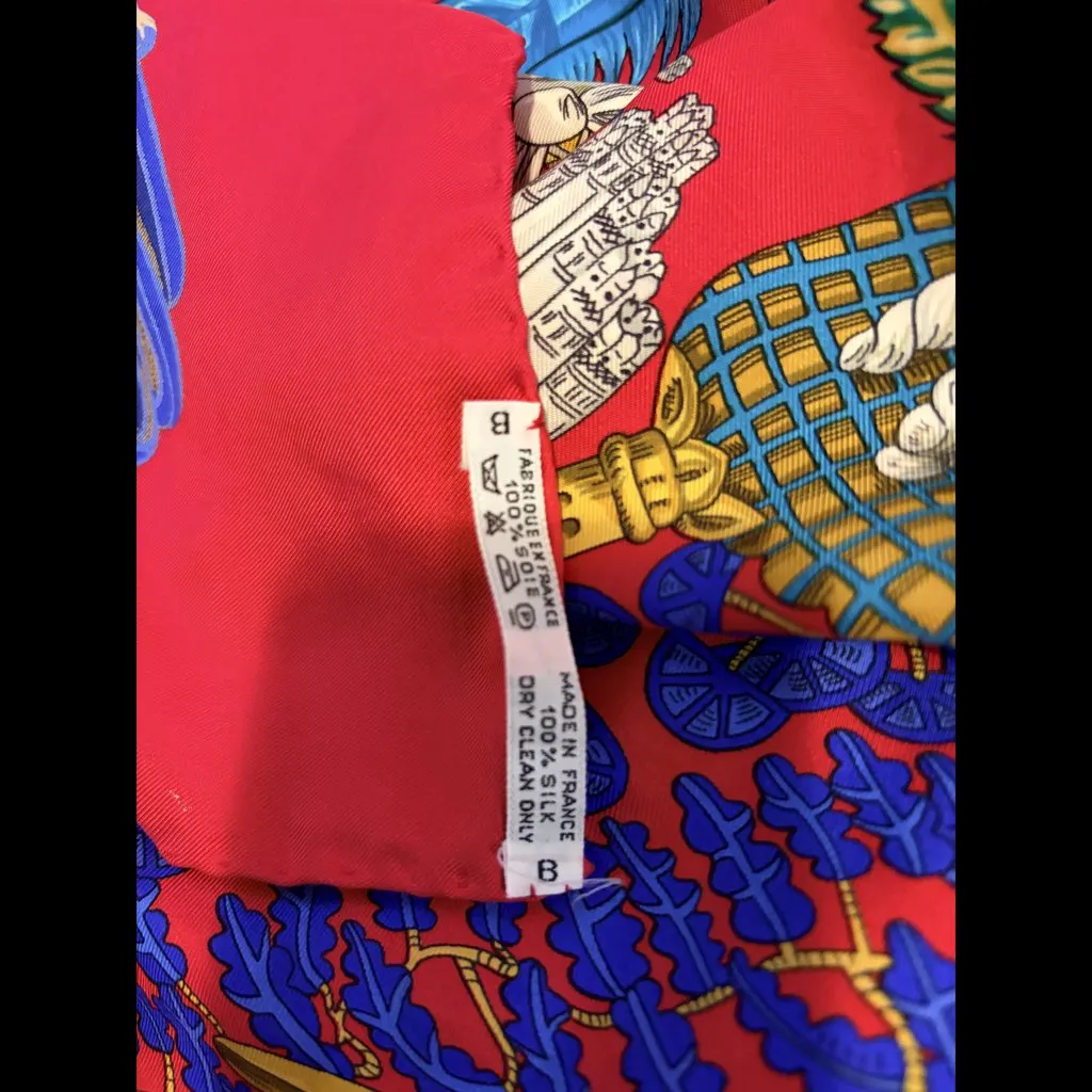 Hermès Hermès Chapeau Scarf- Rare Red Silk Very good - Back View
