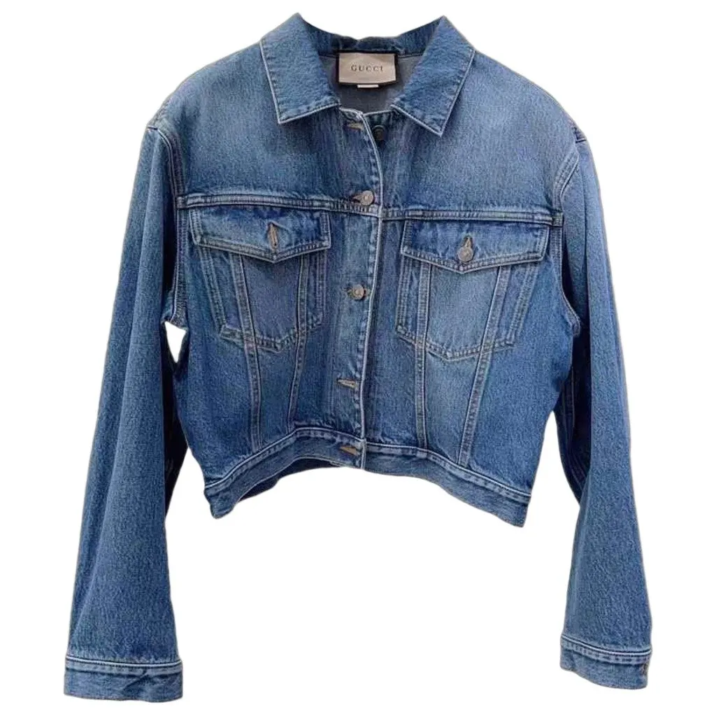 Gucci Blue Cotton Jacket Blue Cotton Very good - Front View