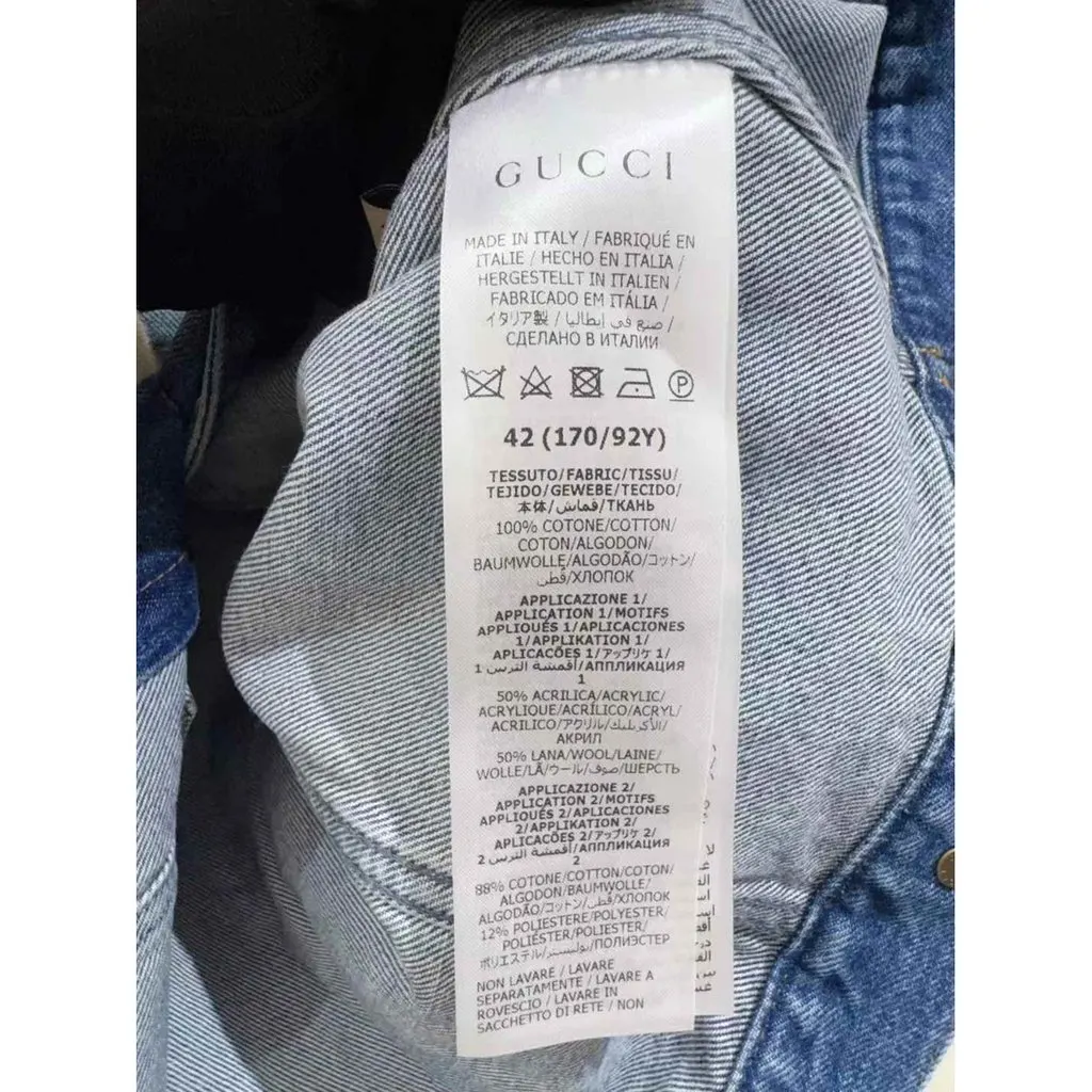 Gucci Blue Cotton Jacket Blue Cotton Very good - Inside View
