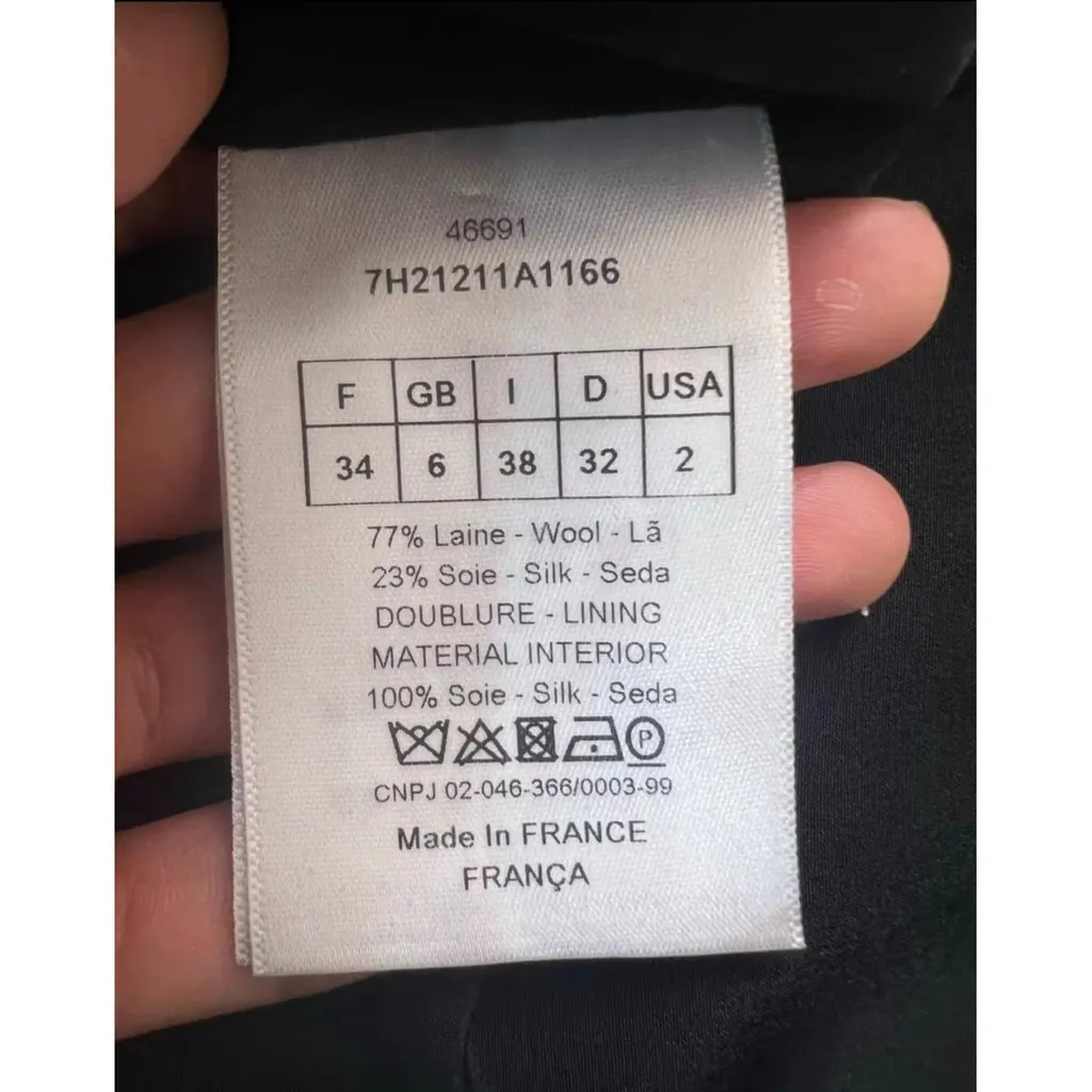 Dior Black Wool Jacket Black Wool Very good - Inside View