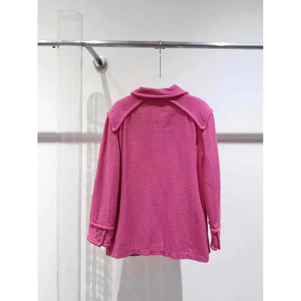 Chanel Pink Tweed Jacket Pink Tweed Very good - Back View
