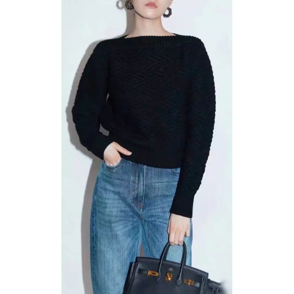 Hermes Black Wool Knitwear Black Wool Very good - Back View
