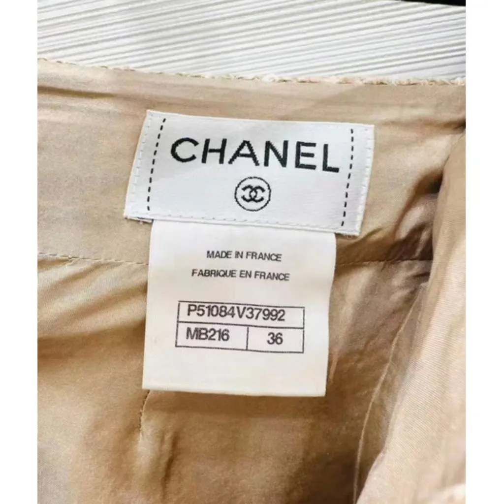 Chanel Beige Linen Skirt Beige Linen Very good - Back View