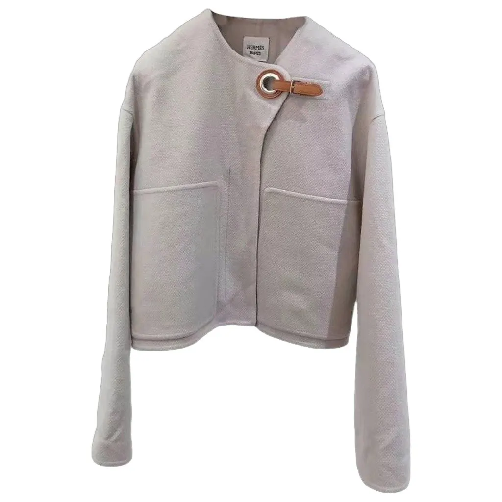 Hermes Beige Cashmere Coat Beige Cashmere Very good - Front View