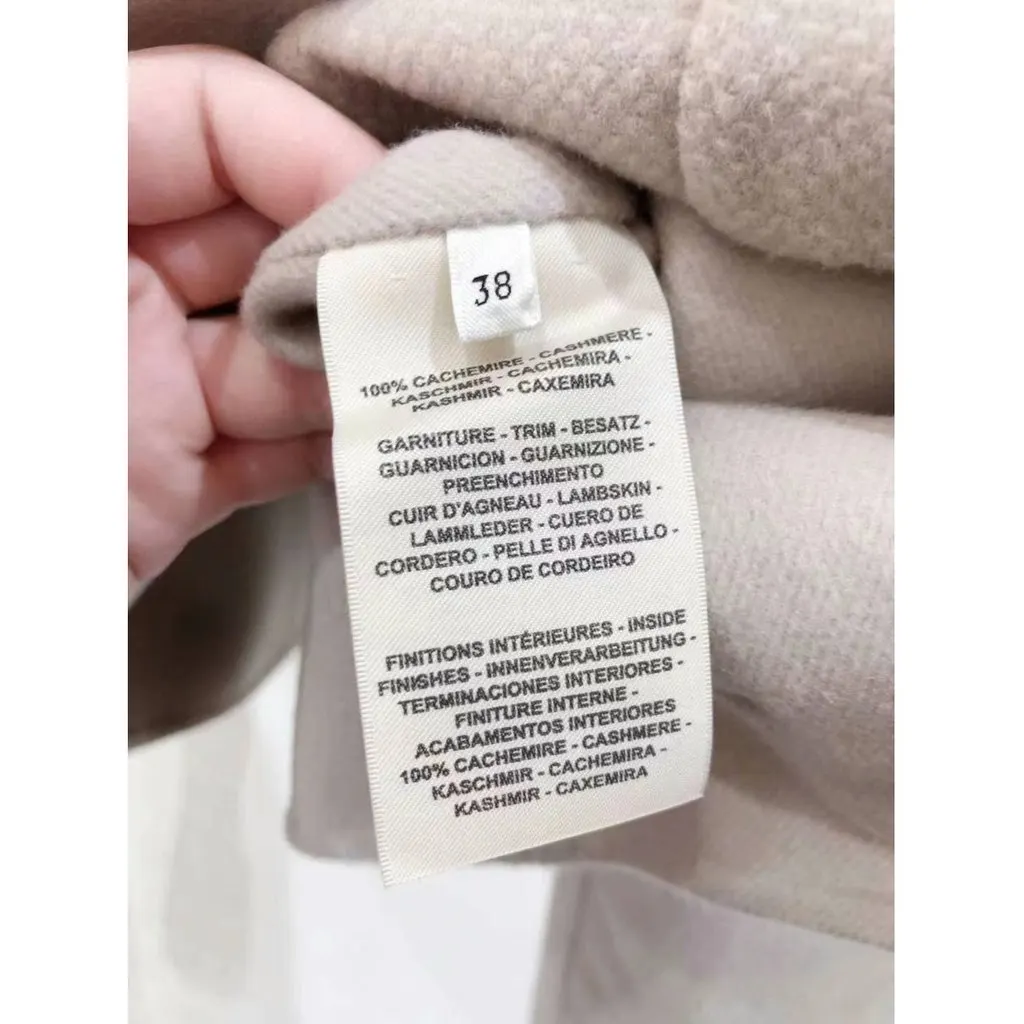 Hermes Beige Cashmere Coat Beige Cashmere Very good - Box View
