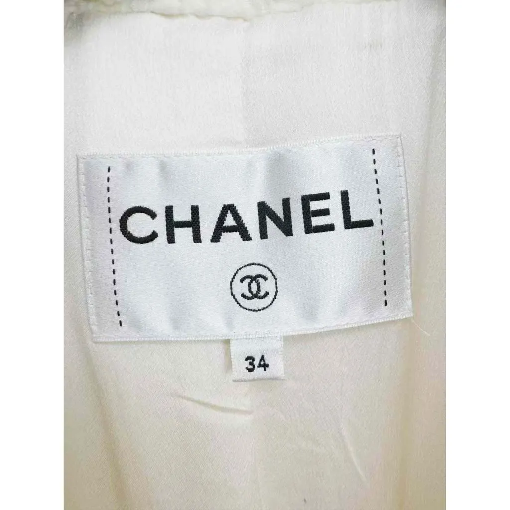 Chanel White Wool Coat White Wool Very good - Inside View