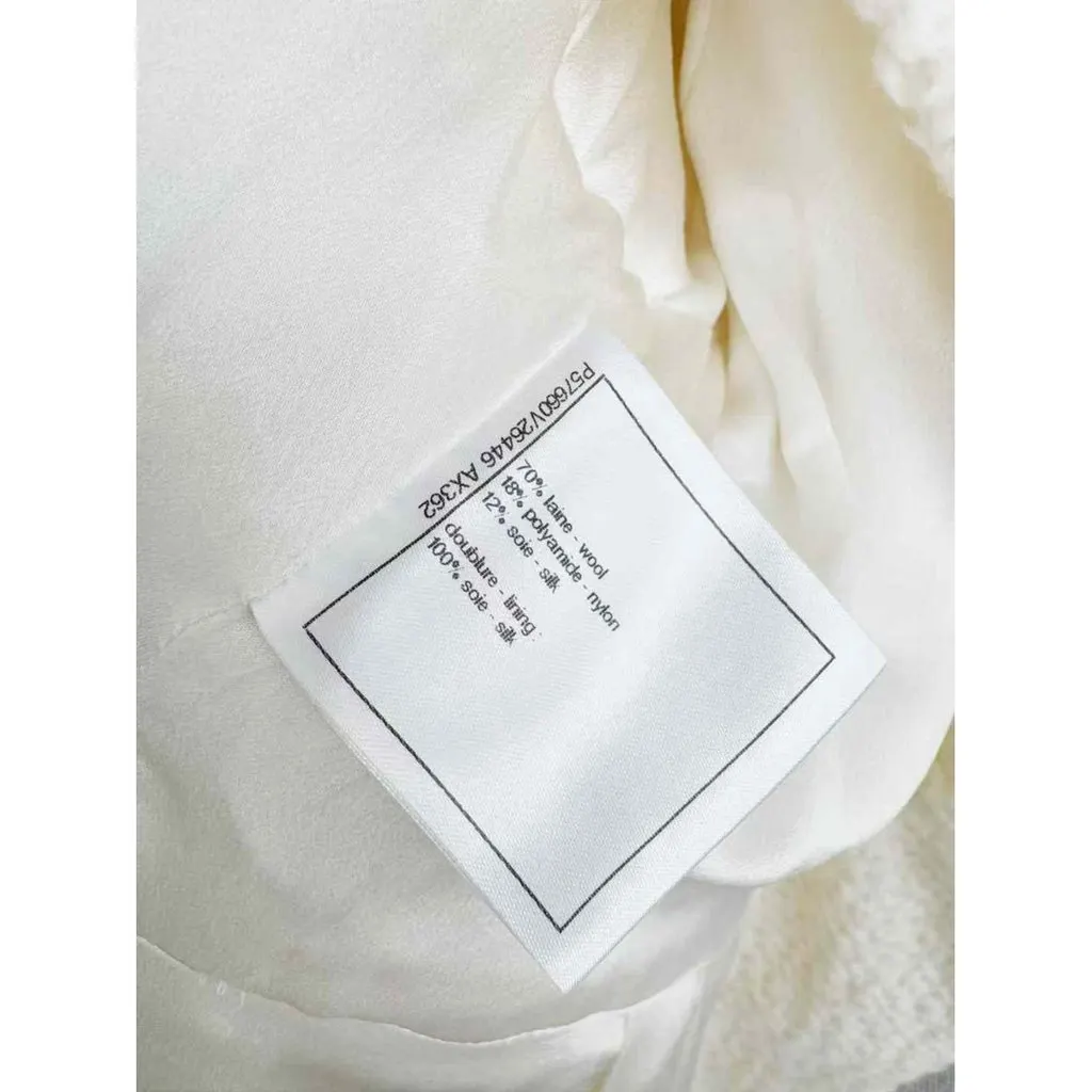 Chanel White Wool Coat White Wool Very good - Box View