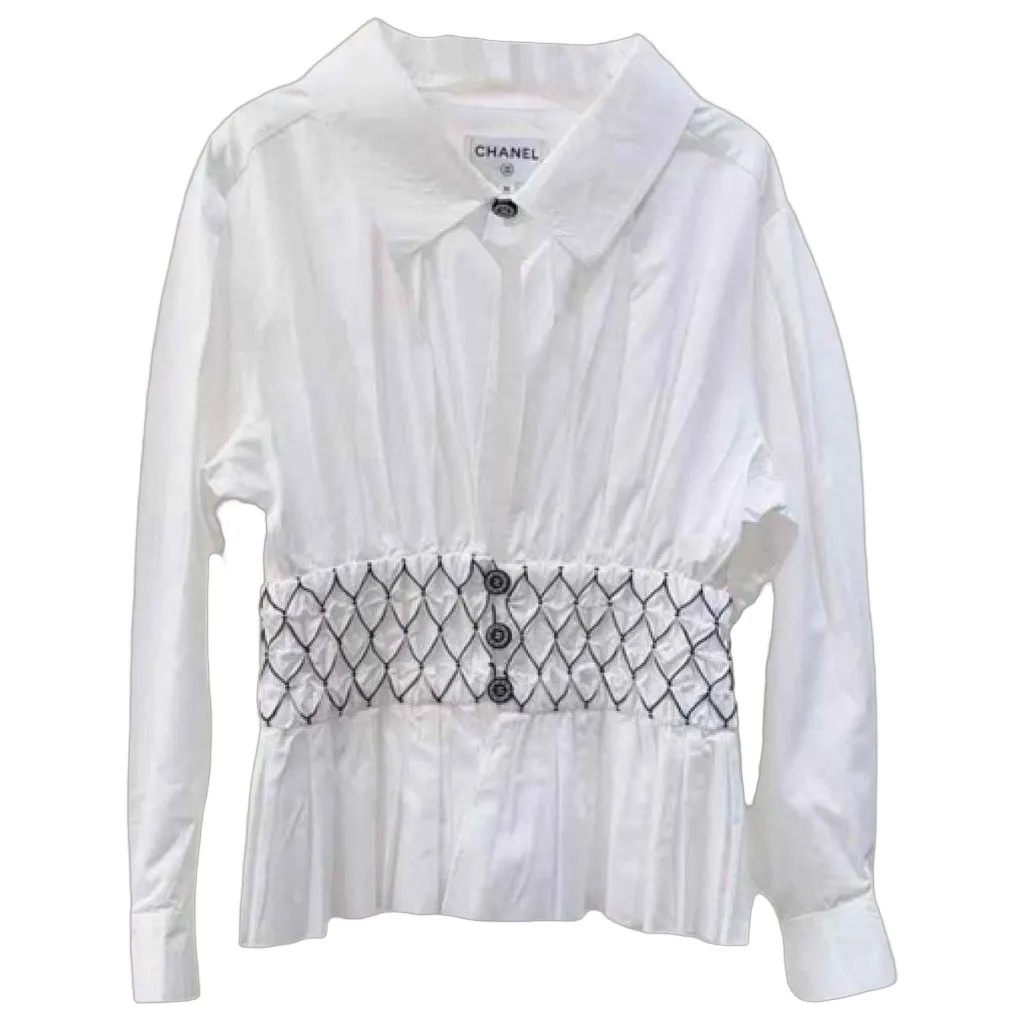 Chanel White Cotton Top White Cotton Very good - Front View