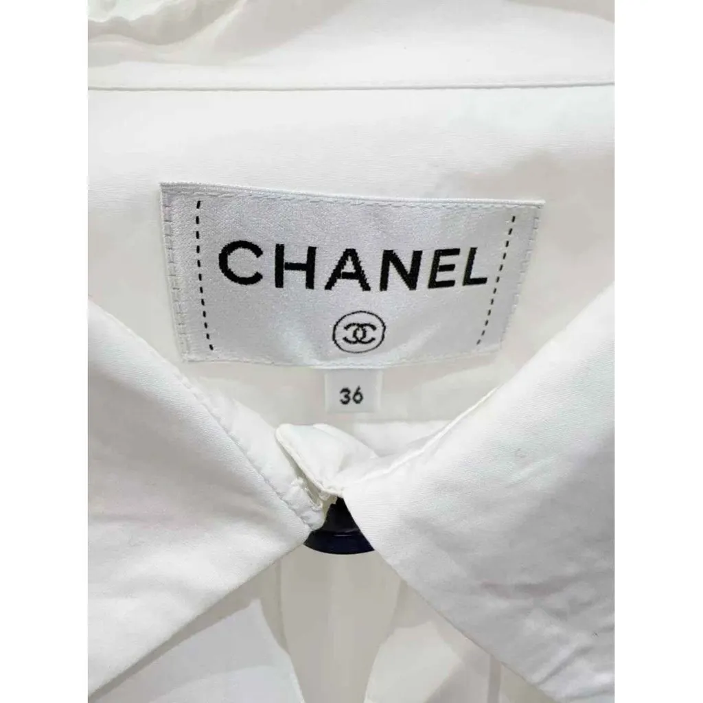 Chanel White Cotton Top White Cotton Very good - Model View