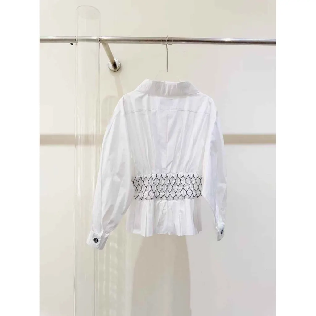 Chanel White Cotton Top White Cotton Very good - Box View