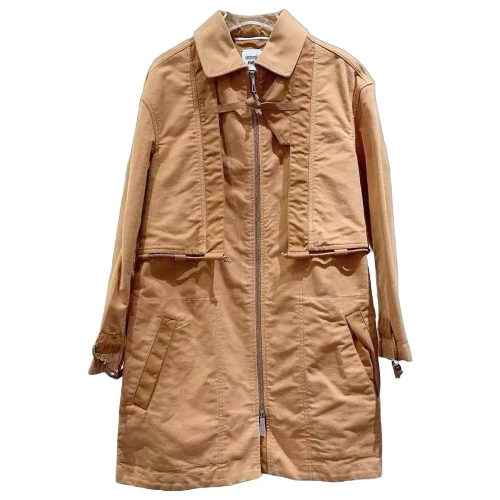 Hermes Cotton Trench Coat MultiColor Cotton Very good - Front View