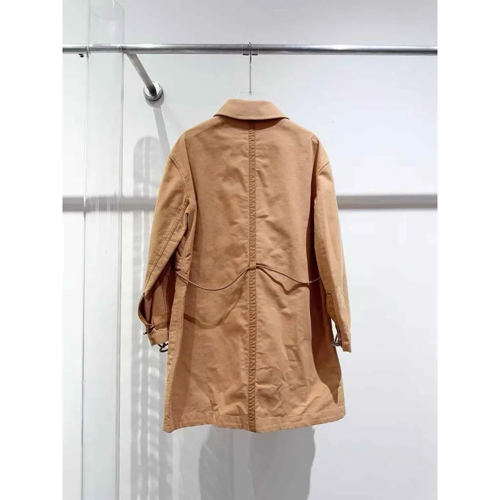 Hermes Cotton Trench Coat MultiColor Cotton Very good - Back View
