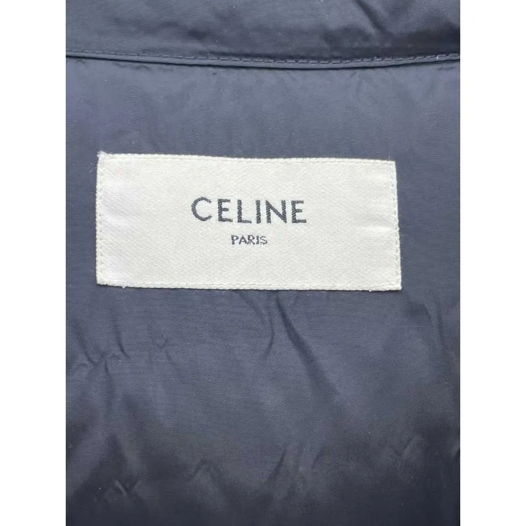 Celine Black Polyester Leather Jacket Black Polyester Very good - Model View