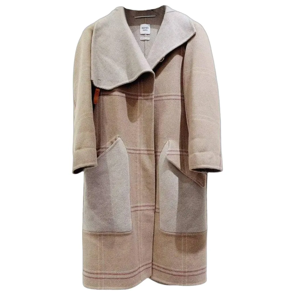 Hermes Cashmere Coat MultiColor Cashmere Very good - Front View
