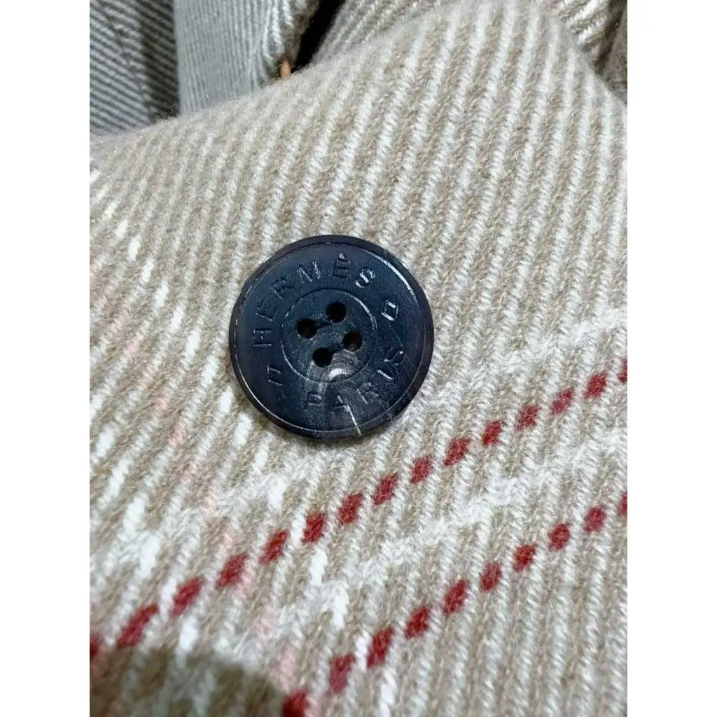 Hermes Cashmere Coat MultiColor Cashmere Very good - Model View