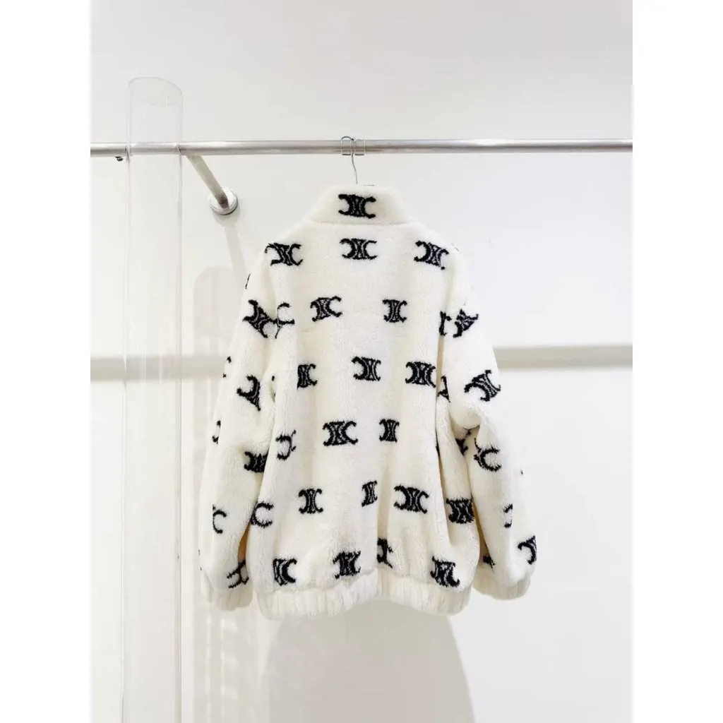 Celine Wool Leather Jacket MultiColor Wool Very good - Back View